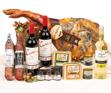 Lote de Navidad con licores y embutido ibérico 370