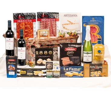 Bandeja de mimbre surtida con Ibéricos 8001