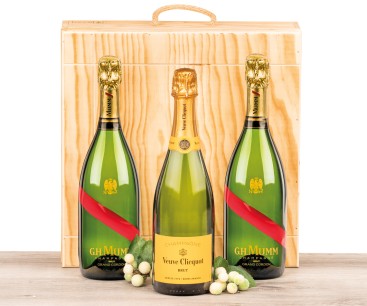 Caja madera Champagne G.H. Mumm y Veuve Cliquot 7004