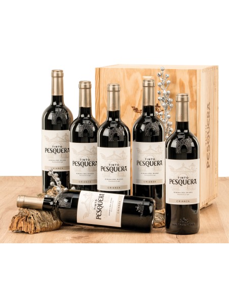 Caja madera Vino Pesquera crianza 6024