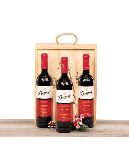 Caja madera Vino Beronia Crianza 6005