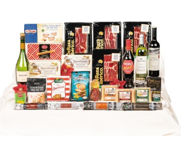 Lote de Navidad para empresas con paleta ibérica Deraza y quesos Torrecampos