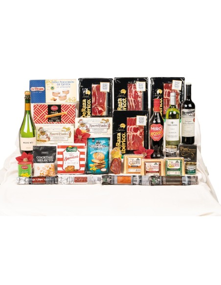 Lote de Navidad para empresas con paleta ibérica Deraza y quesos Torrecampos