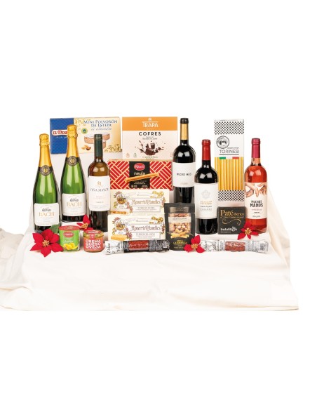Lote de Navidad para empresas con cava Bach Extrísimo y embutidos ibéricos