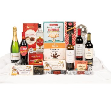 Lote de Navidad para empresas con ginebra British Premium y queso Lavega