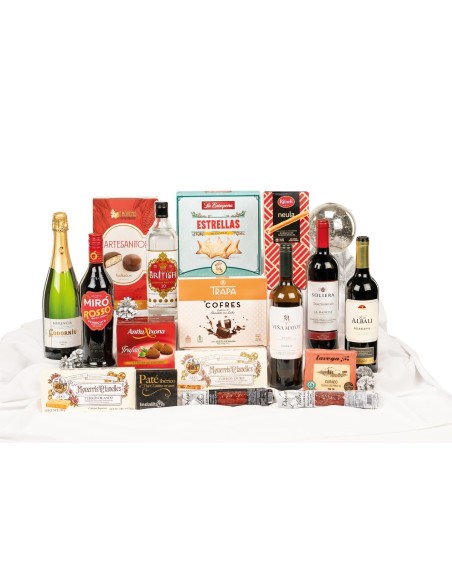 Lote de Navidad para empresas con ginebra British Premium y queso Lavega
