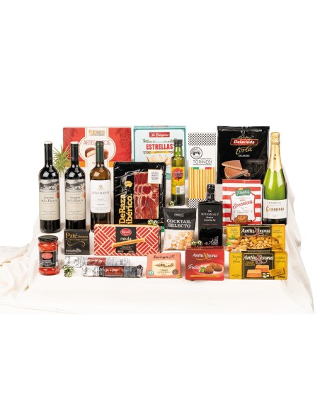 Lote de Navidad para empresas con ginebra The Botanicals y Rioja Reserva