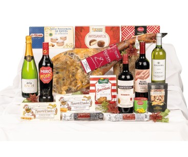 Lote de Navidad premium con paleta cebo ibérica Ramos en RolinBox con ruedas