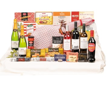 Lote de Navidad premium con paleta Llorente, Rioja LAN Reserva y RolinBox