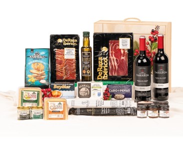 Surtido de navidad gourmet con vino ALTOS DE TAMARON