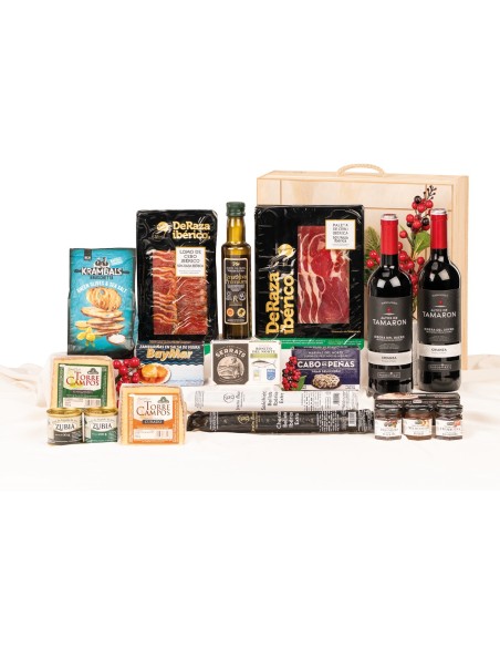 Surtido de navidad gourmet con vino ALTOS DE TAMARON