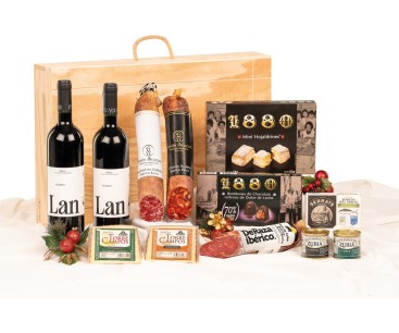 Surtido de Navidad Gourmet con lomo DERAZA y vino Rioja LAN Reserva