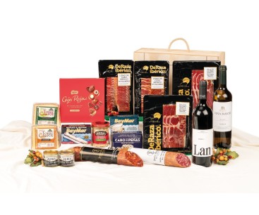Surtido de Navidad Gourmet con ibéricos y Rioja LAN