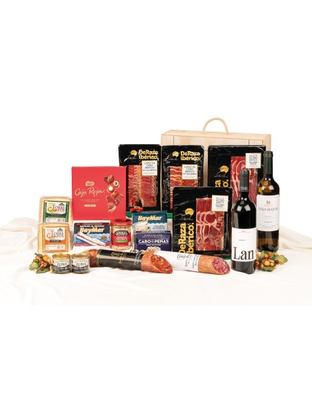 Surtido de Navidad Gourmet con ibéricos y Rioja LAN