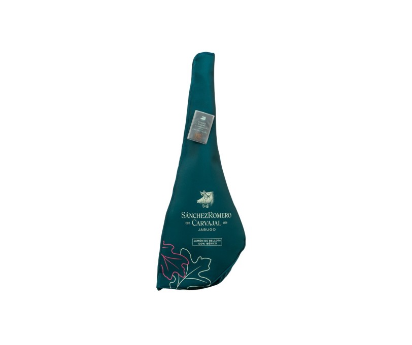Jamón bellota 100% ibérico Sánchez Romero Carvajal Jabugo en su funda