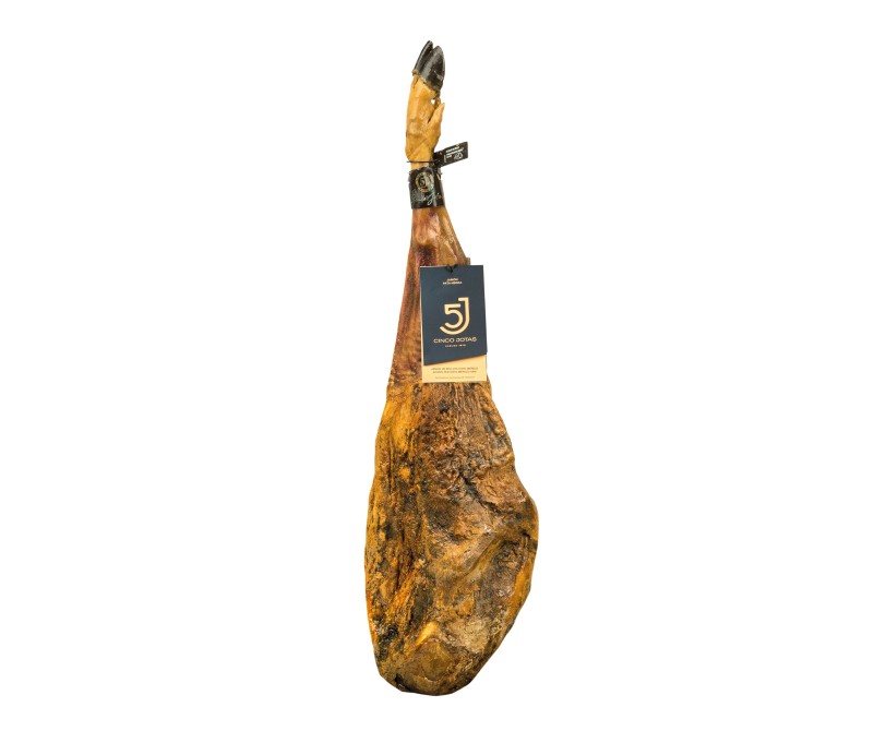 Jamón bellota 100% ibérico Cinco Jotas Jabugo con funda y caja original