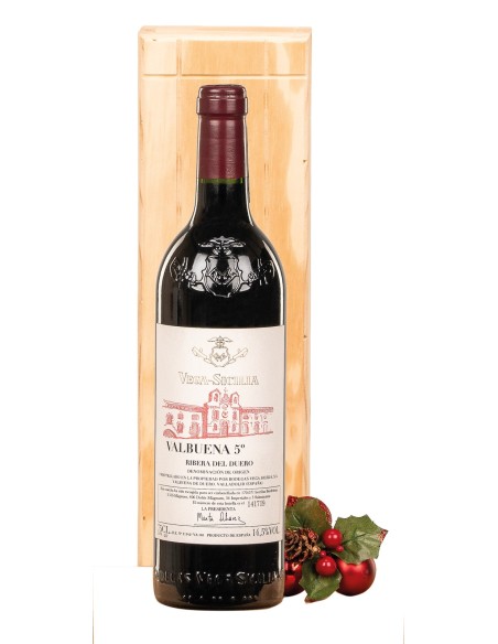 Botella de vino Vega Sicilia Valbuena 5º Ribera del Duero en caja de madera