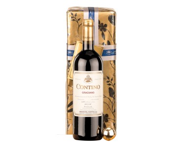Botella de vino Contino Graciano CVNE Rioja en estuche de cartón individual