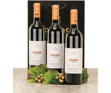 Estuche lujo con 3 botellas de vino Ribera Prios Maximus Roble Pesquera