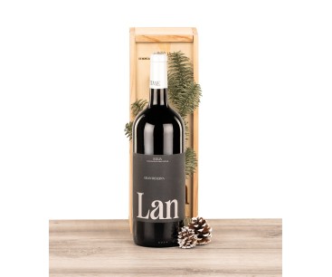 Estuche de madera con botella Magnum de Rioja LAN Gran Reserva