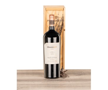 Estuche de madera con botella Magnum de Ribera Prado Rey Valdelayegua