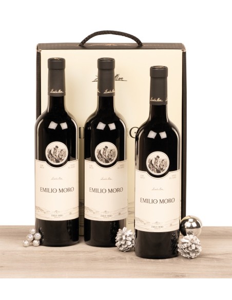 Estuche con 3 botellas de vino Ribera Emilio Moro 12 Meses en Barrica