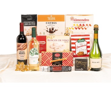 Lote de Navidad para empresas con chorizo ibérico Dehesa del Yeltes y vinos