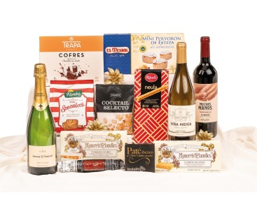 Lote de Navidad gourmet con chorizo ibérico bellota y cava Heretat el Padruell