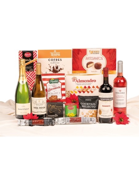 Lote de Navidad para empresas con ibéricos bellota y vino reserva Faustino Rivero