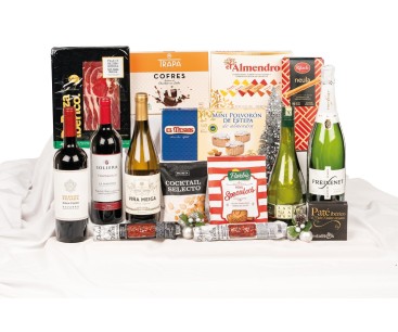 Lote de Navidad para empresas con paleta Deraza, ibéricos y cava Freixenet