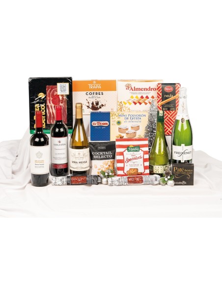 Lote de Navidad para empresas con paleta Deraza, ibéricos y cava Freixenet