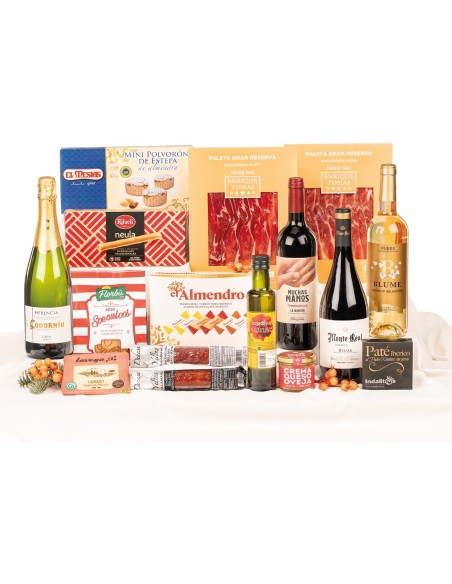 Lote de Navidad para empresas con paleta Enrique Tomás y queso Lavega