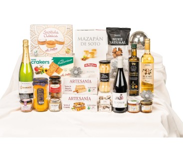 Lote de Navidad vegano para empresas con cava Codorniu y AOVE Iznaoliva Premium