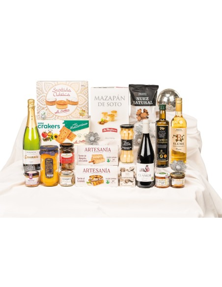 Lote de Navidad vegano para empresas con cava Codorniu y AOVE Iznaoliva Premium