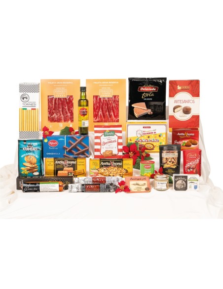Lote de Navidad gourmet con paleta Enrique Tomás, sobrasada Guillén y Lindt