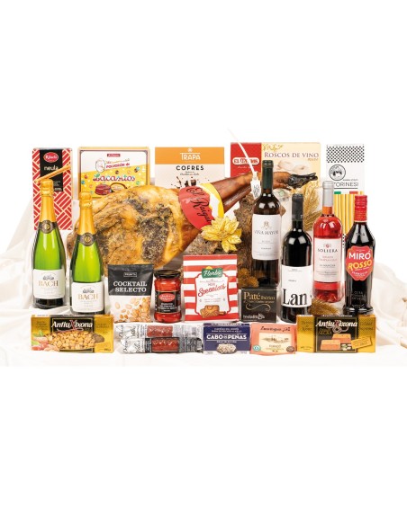 Lote de Navidad lujo con paleta ibérica El Raigal y Rioja LAN Reserva en RolinBox
