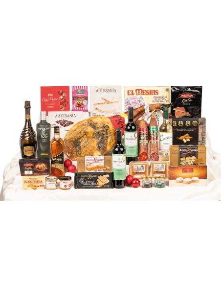 Lote de Navidad lujo con paleta ibérica El Raigal, cava Ars Collecta y ginebra Ampersand