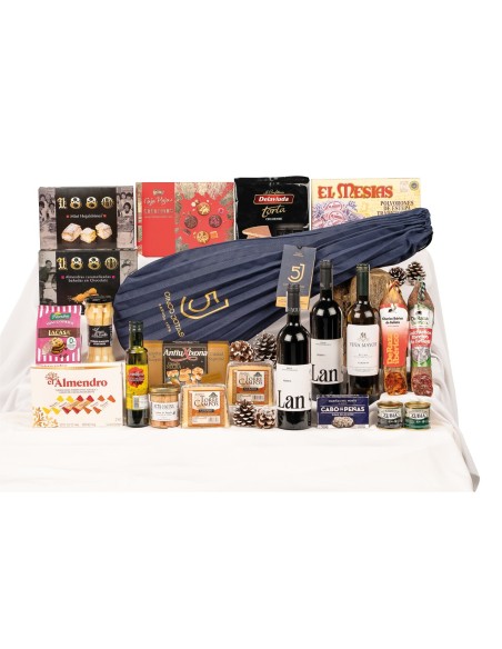 Lote de Navidad lujo con paleta bellota 100% ibérica Cinco Jotas y queso Torrecampos