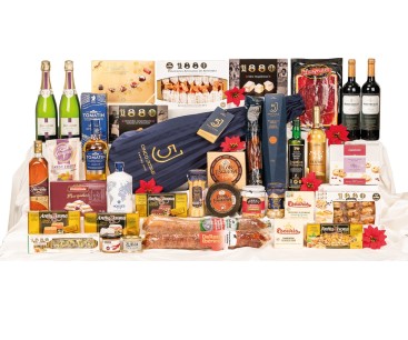 Lote de Navidad lujo con paleta bellota Cinco Jotas, whisky Tomatin y queso Flor de Esgueva