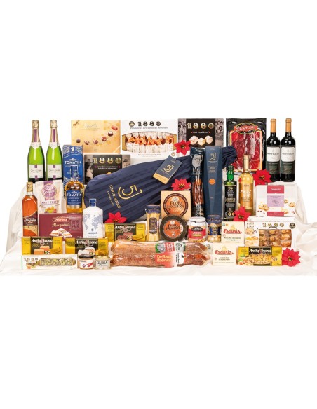 Lote de Navidad lujo con paleta bellota Cinco Jotas, whisky Tomatin y queso Flor de Esgueva