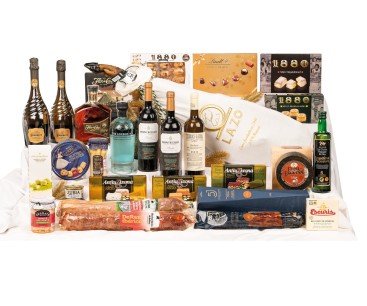 Lote de Navidad lujo con jamón bellota 100% ibérico Lazo y lomo Cinco Jotas estuchado