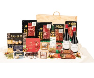 Surtido de Navidad Gourmet con VIÑA REAL y TORRECAMPOS y productos ibéricos
