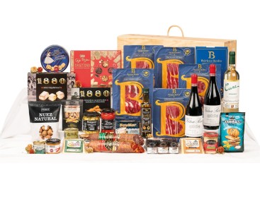 Surtido de Navidad Gourmet con ibéricos y vino VIÑA REAL
