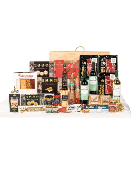 Surtido de Navidad Gourmet con Rioja MONTECILLO Reserva y productos ibéricos