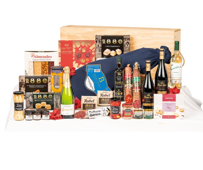Surtido navidad gourmet con paleta BENITO en caja de madera